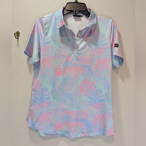 Sunday Swagger Pastel The Keys Lightweight Women's Golf Polo Size M